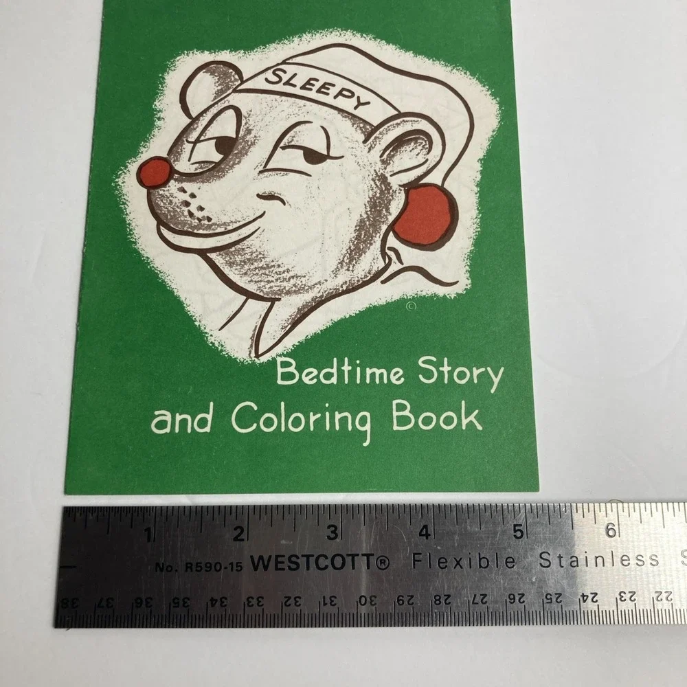 Vintage Travelodge Motel Hotel Sleepy Bear Bedtime Story Coloring Book Rare